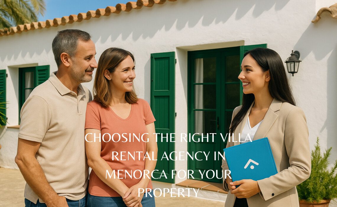 Property owner meeting with a villa rental agency in Menorca to discuss holiday rental options
